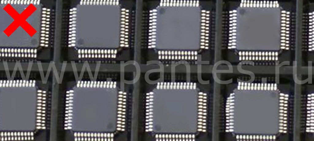 Ориентация микросхемы в трее разная Ориентация микросхемы в трее разная