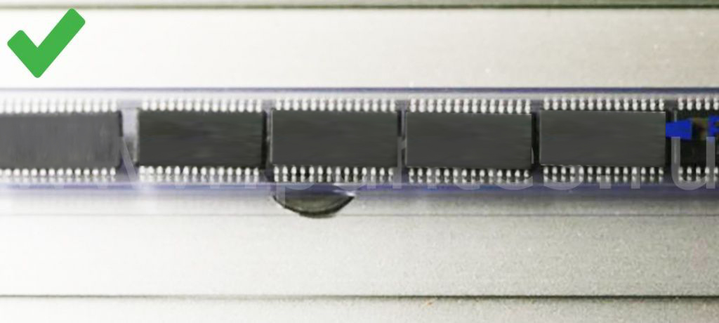 Правильная ориентация компонентов в тубе